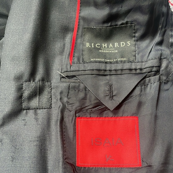 Isaia Aquaspider 160’s Charcoal Jacket - Picture 9 of 12